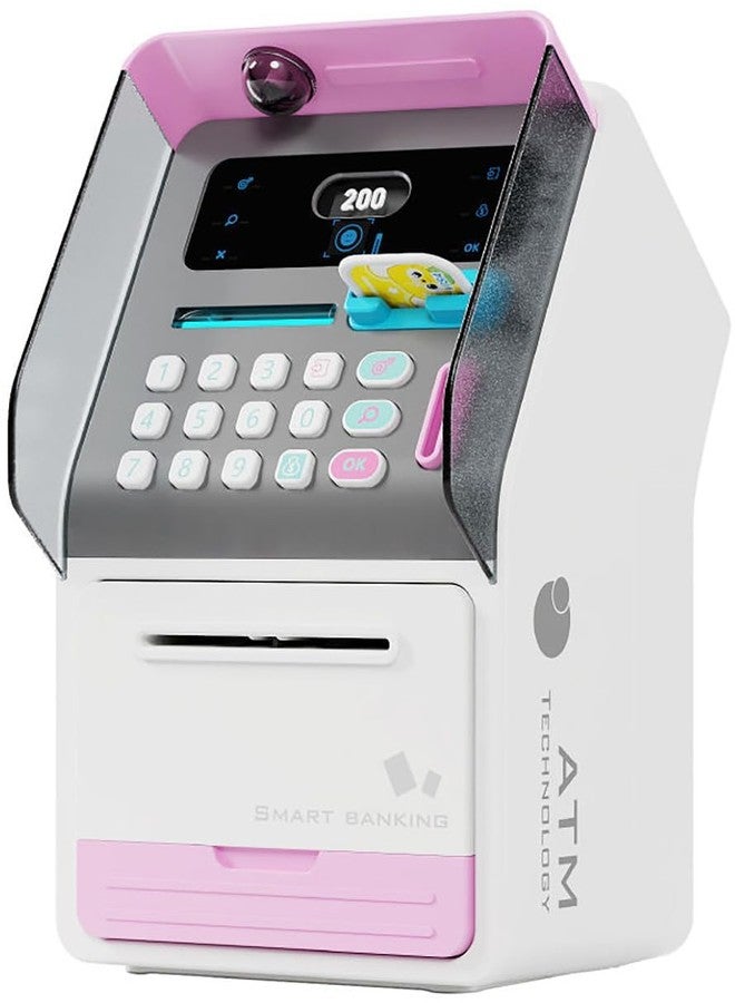 حصالة نقود موسيقية للأطفال على شكل خنزير مع بطاقة صراف آلي شخصية، مزودة بخاصية التعرف على الوجه (عبوة من قطعة واحدة) - لون وردي - Image 1